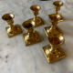 Series of 6 vintage brass candle holders
