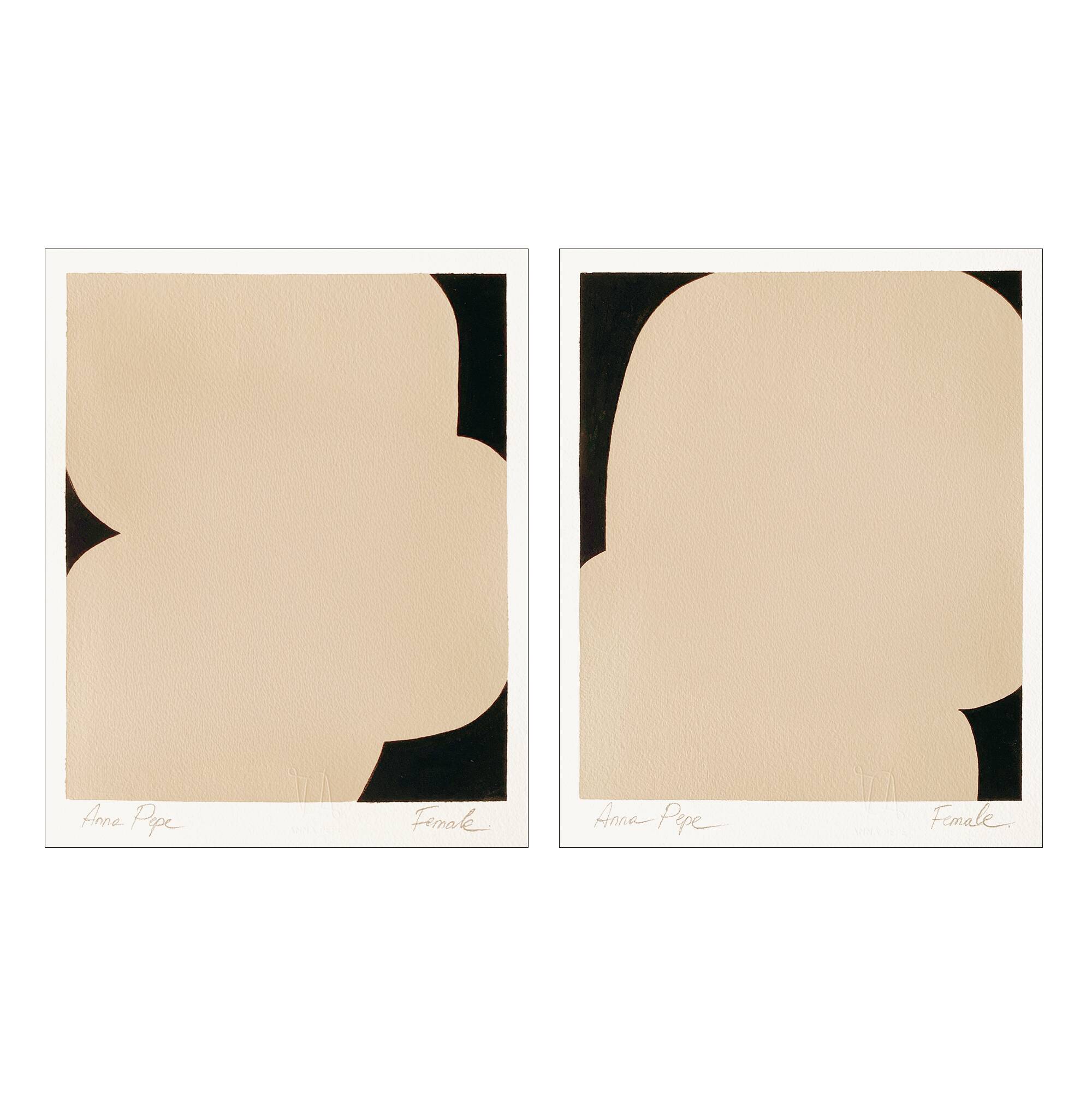 Abstract Gouache Original Painting, Set of 2