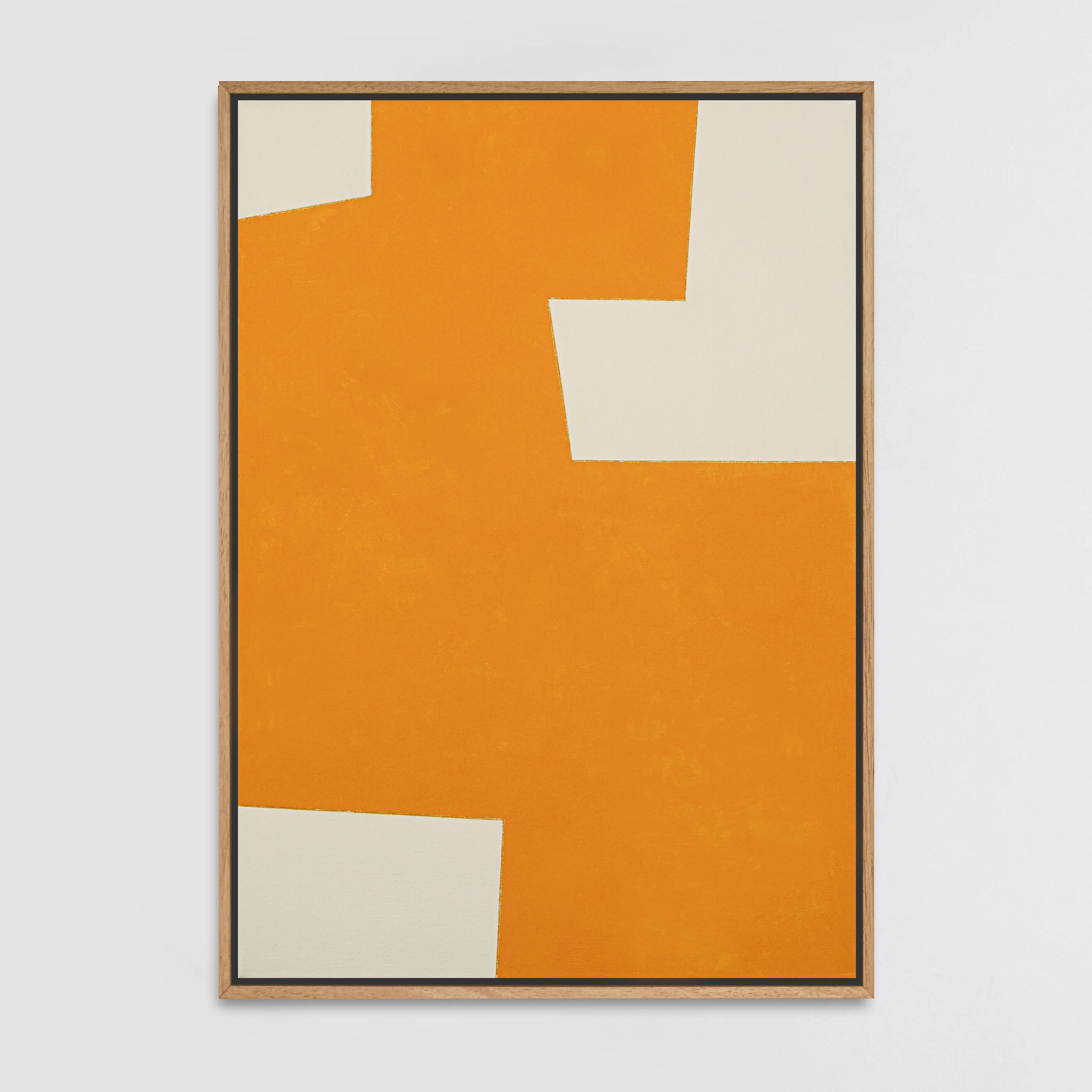 Original abstract painting, Yellow shape Y01