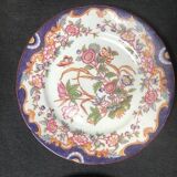 Set of 3 Antique Sarreguemines Dessert Plates: Hand-Painted Floral Ceramic