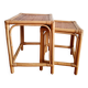 Tables gigognes en rotin vintage 1970