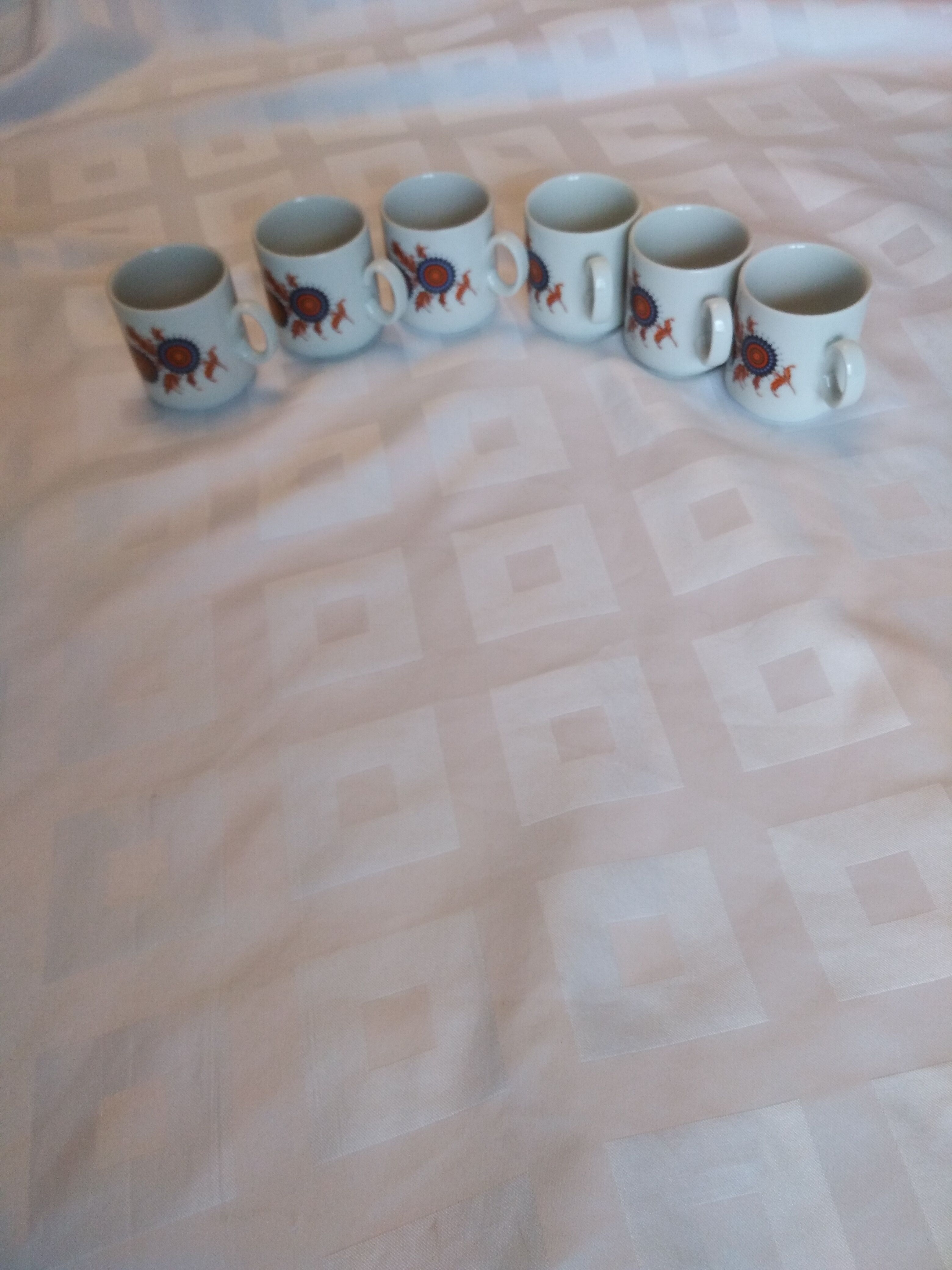 6 vintage winterling bavaria porcelain cups