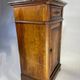 Provincial antique bedside table in oak, marble top, late 19th century.