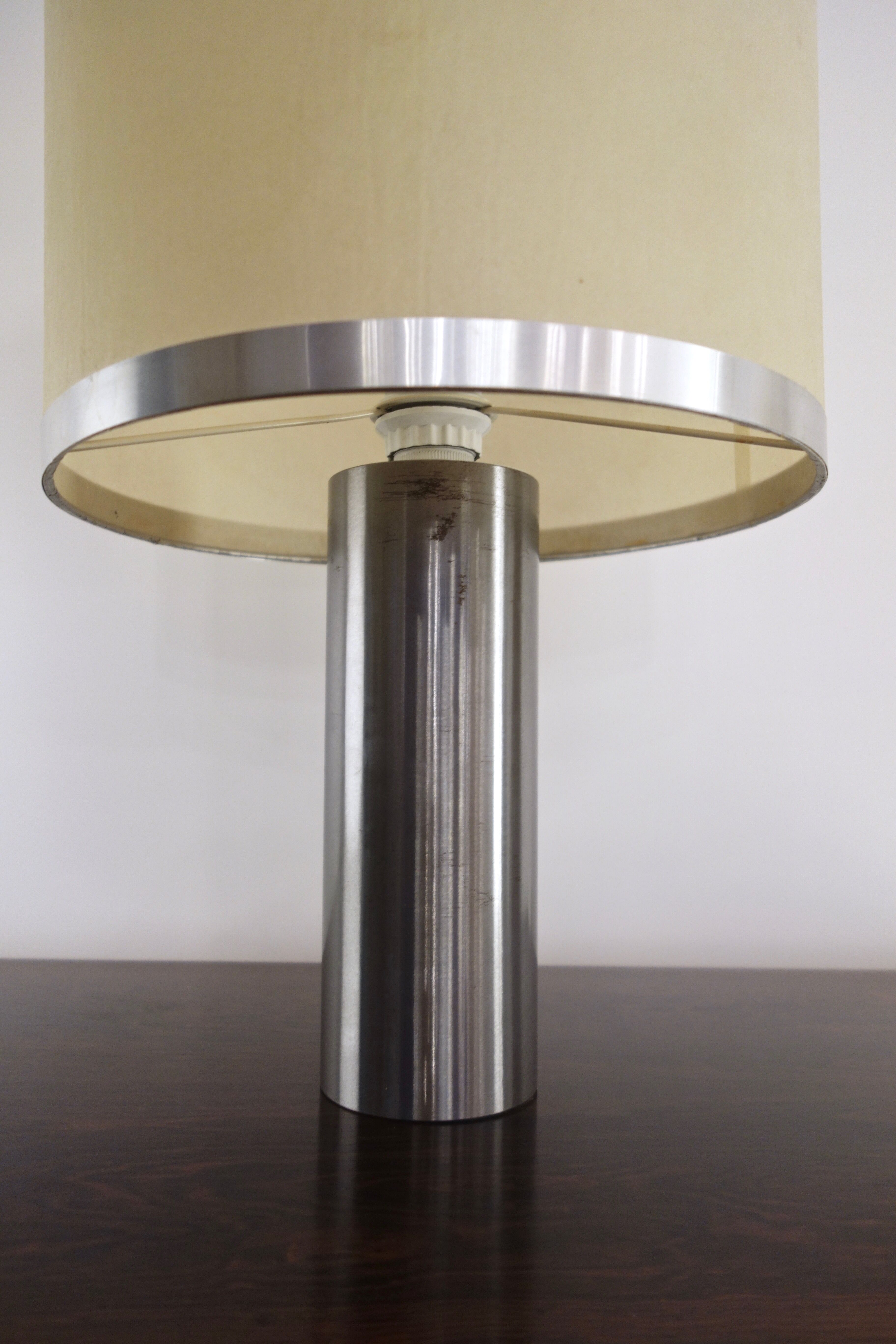 Vintage lamp in brushed aluminum from the 70s