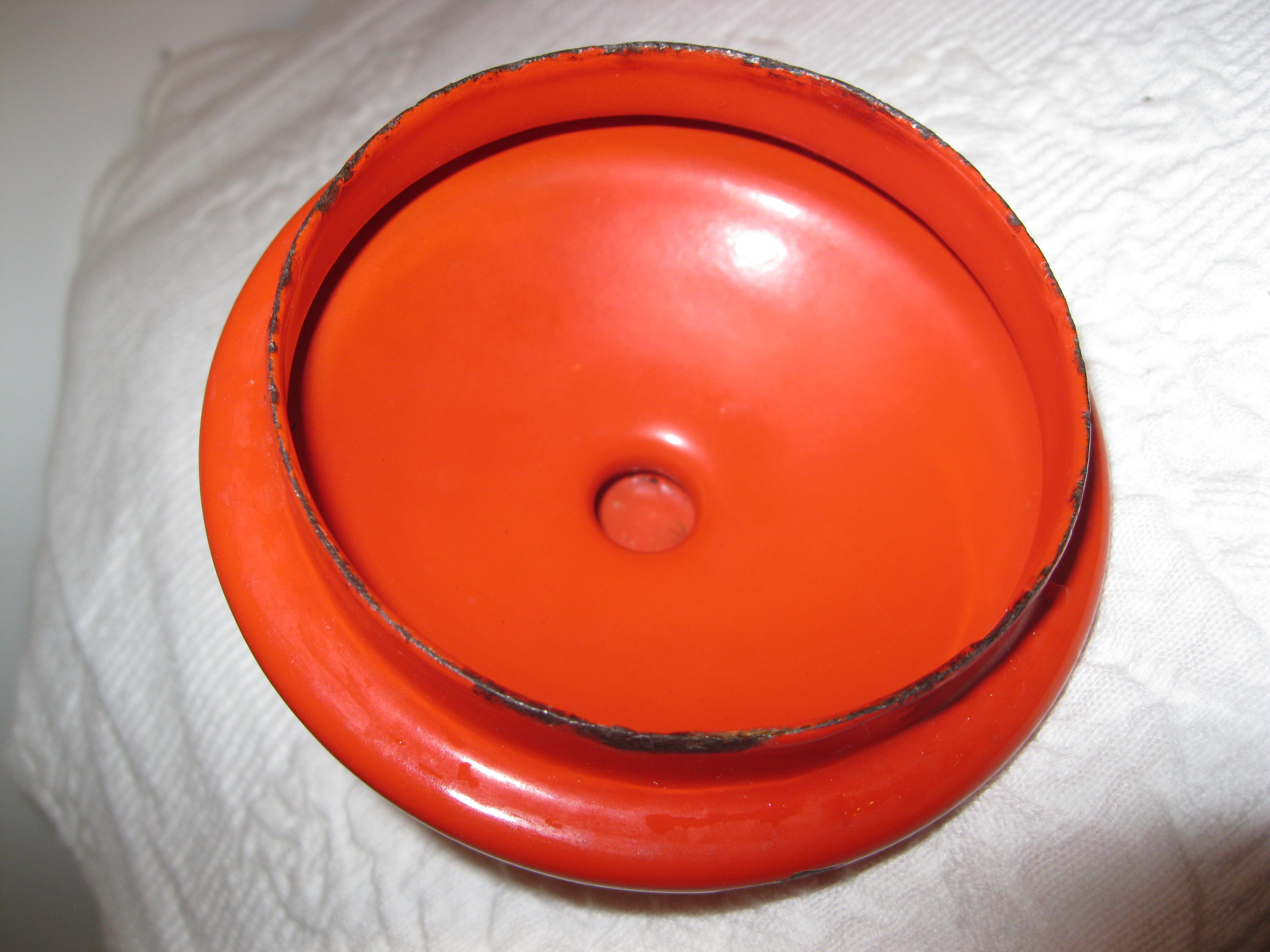 Red enamelled coffee pot