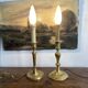 Lampes bougeoirs en laiton