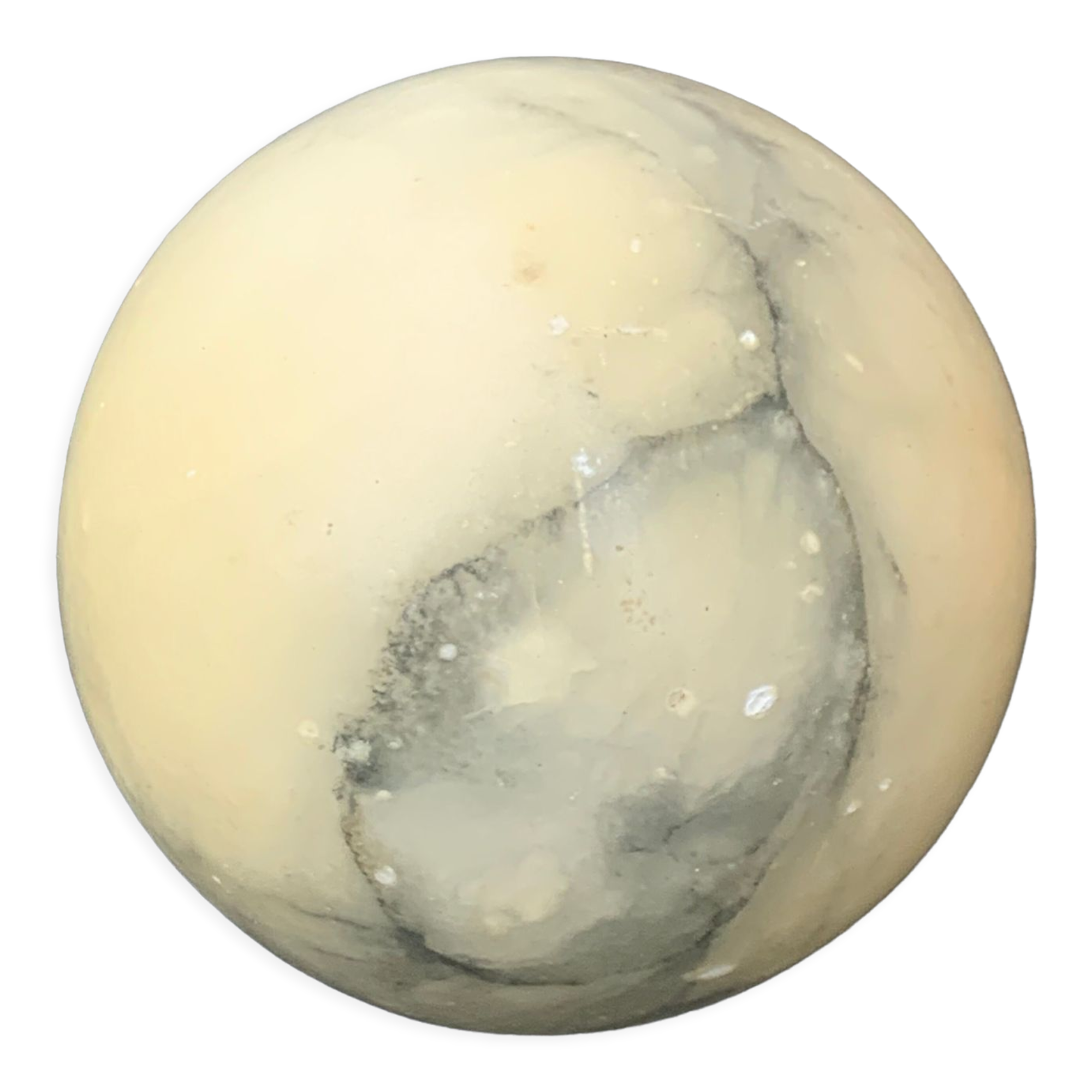 Sphere or ball in gray and vintage beige alabaster