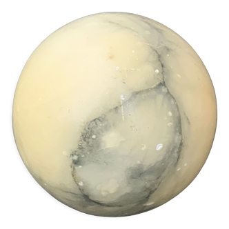 Sphere or ball in gray and vintage beige alabaster