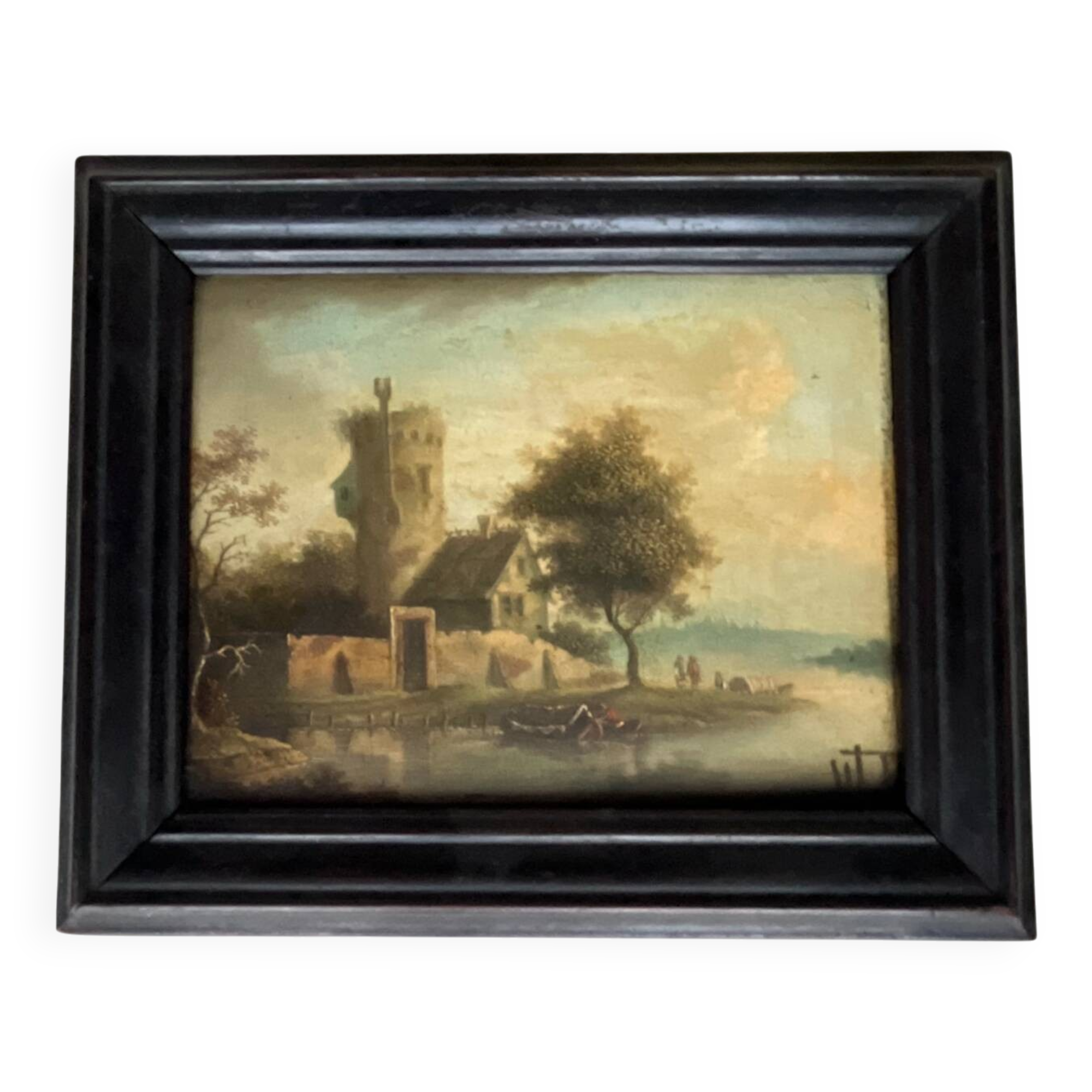 Small painting: oil on panel - lively landscape