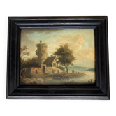 Small painting: oil on panel - lively landscape