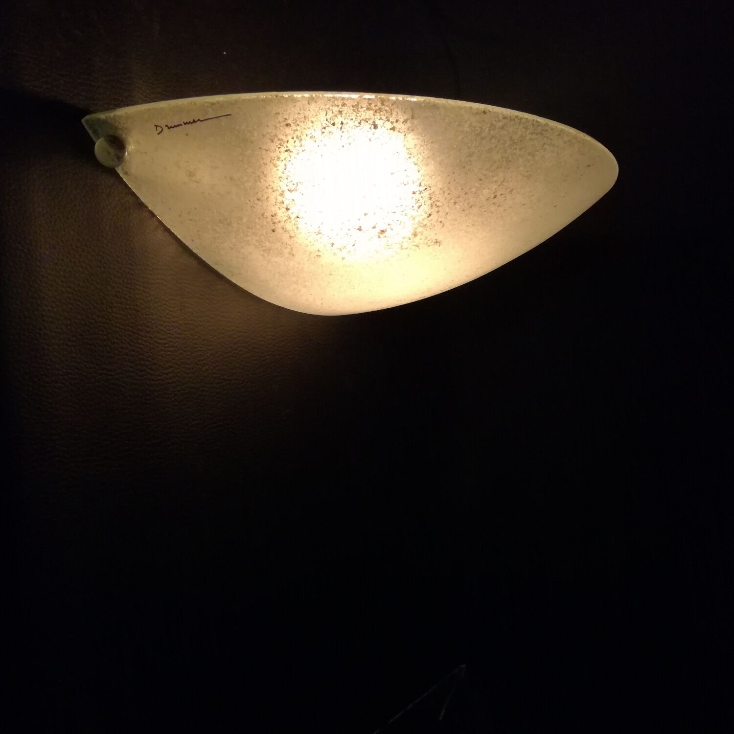 Wall lamp Demi-Lune Drimmer in worked glass 40 cm