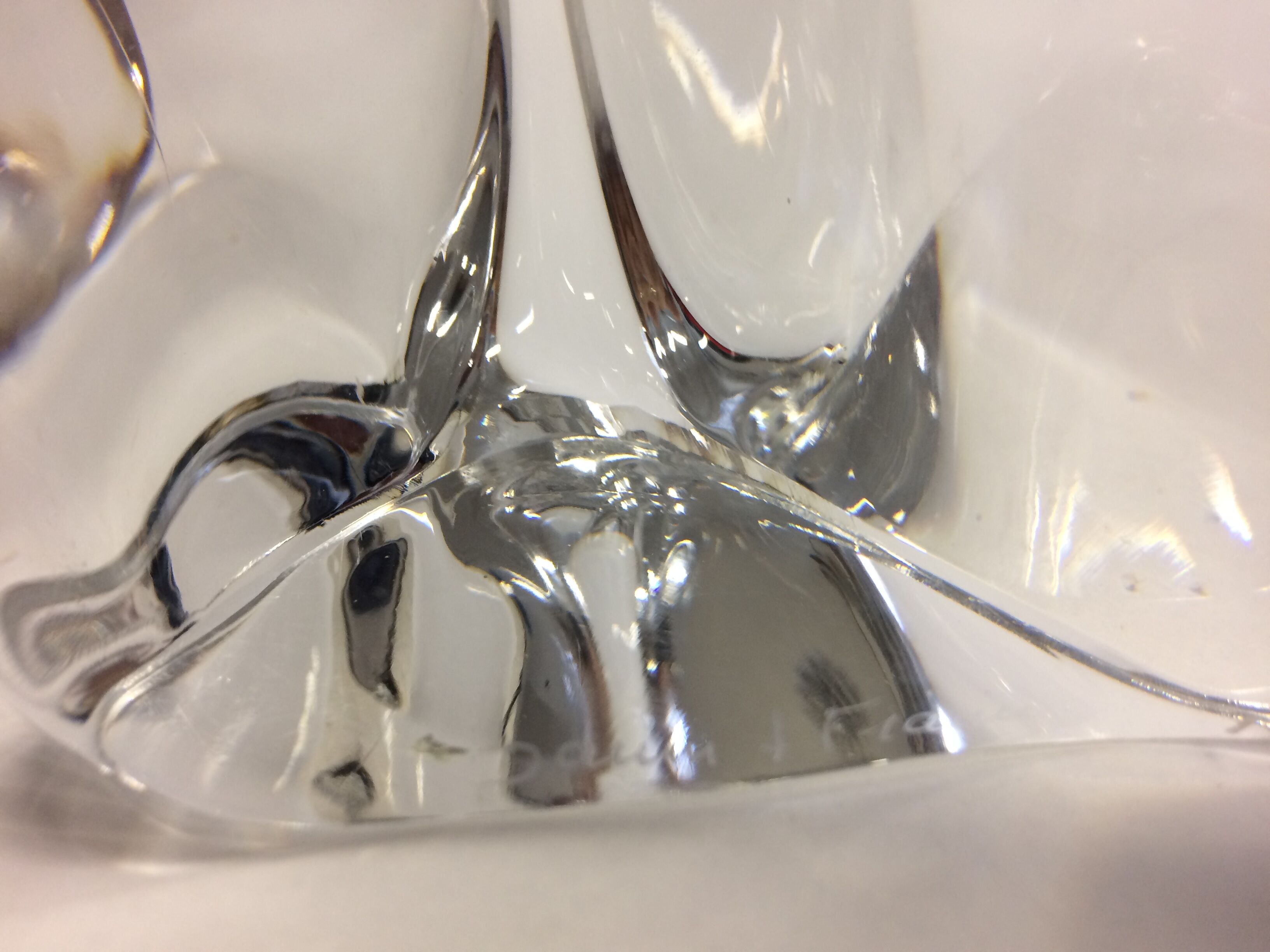 Pair of Daum crystal book ends, stamped
