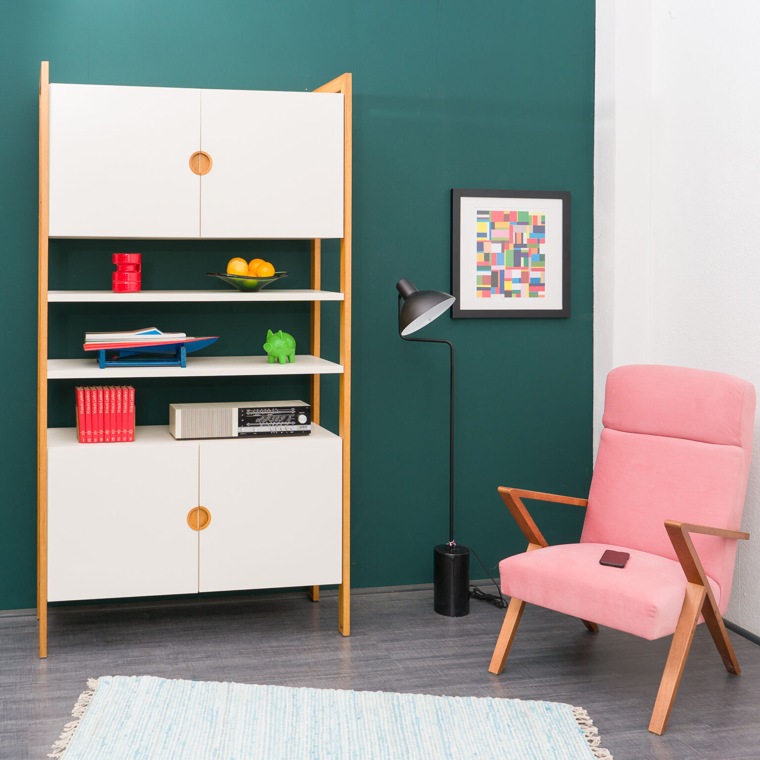 Independent shelf 70s, oak