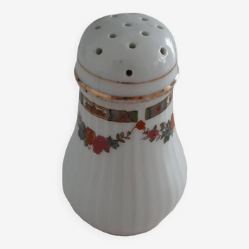 Porcelain salt shaker, gilding, flower decoration