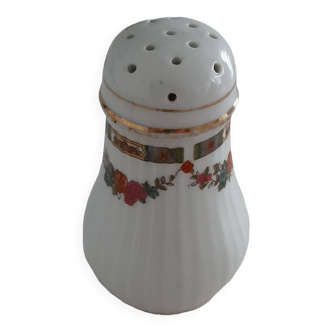 Porcelain salt shaker, gilding, flower decoration