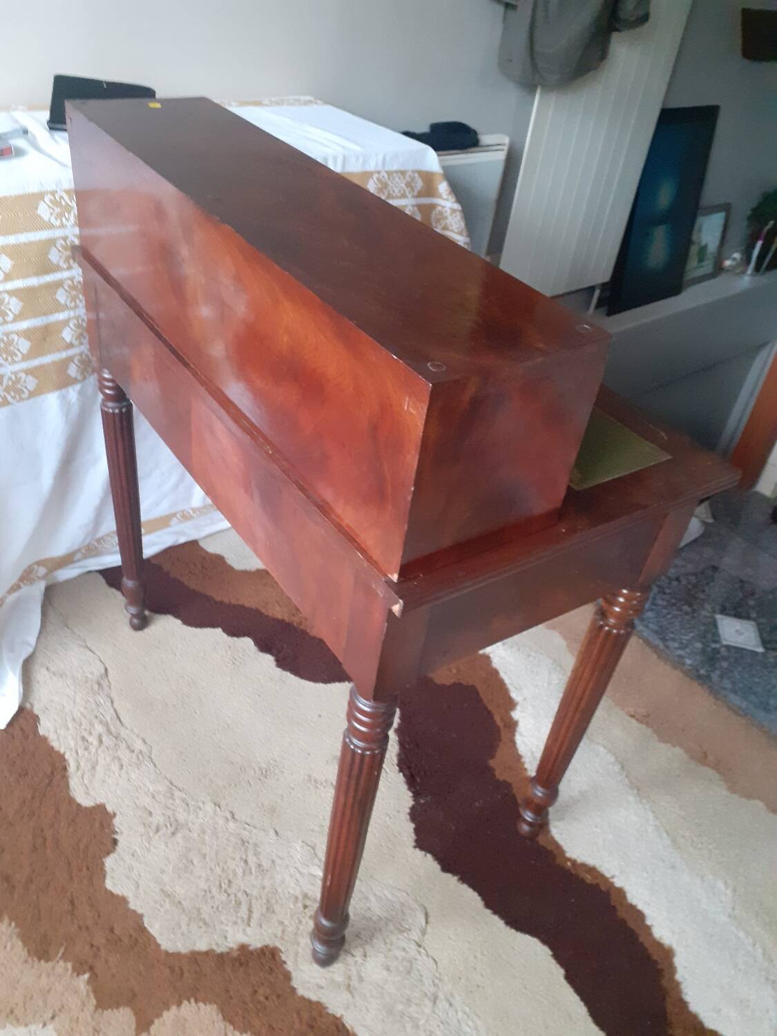 Louis Philippe style mahogany stepped desk