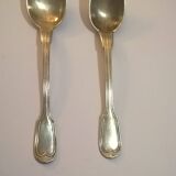 2 vintage christofle fillet pointed entremet spoons 14.5 cm silver metal