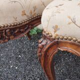 Suite de 3 fauteuils style Louis XV en bois sculpté – tapisserie tradi