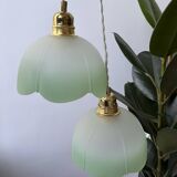 Vintage green and white flower pendant light - 2 copies available