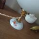Opaline lamp & retro chic flowers, unique upcycled creation