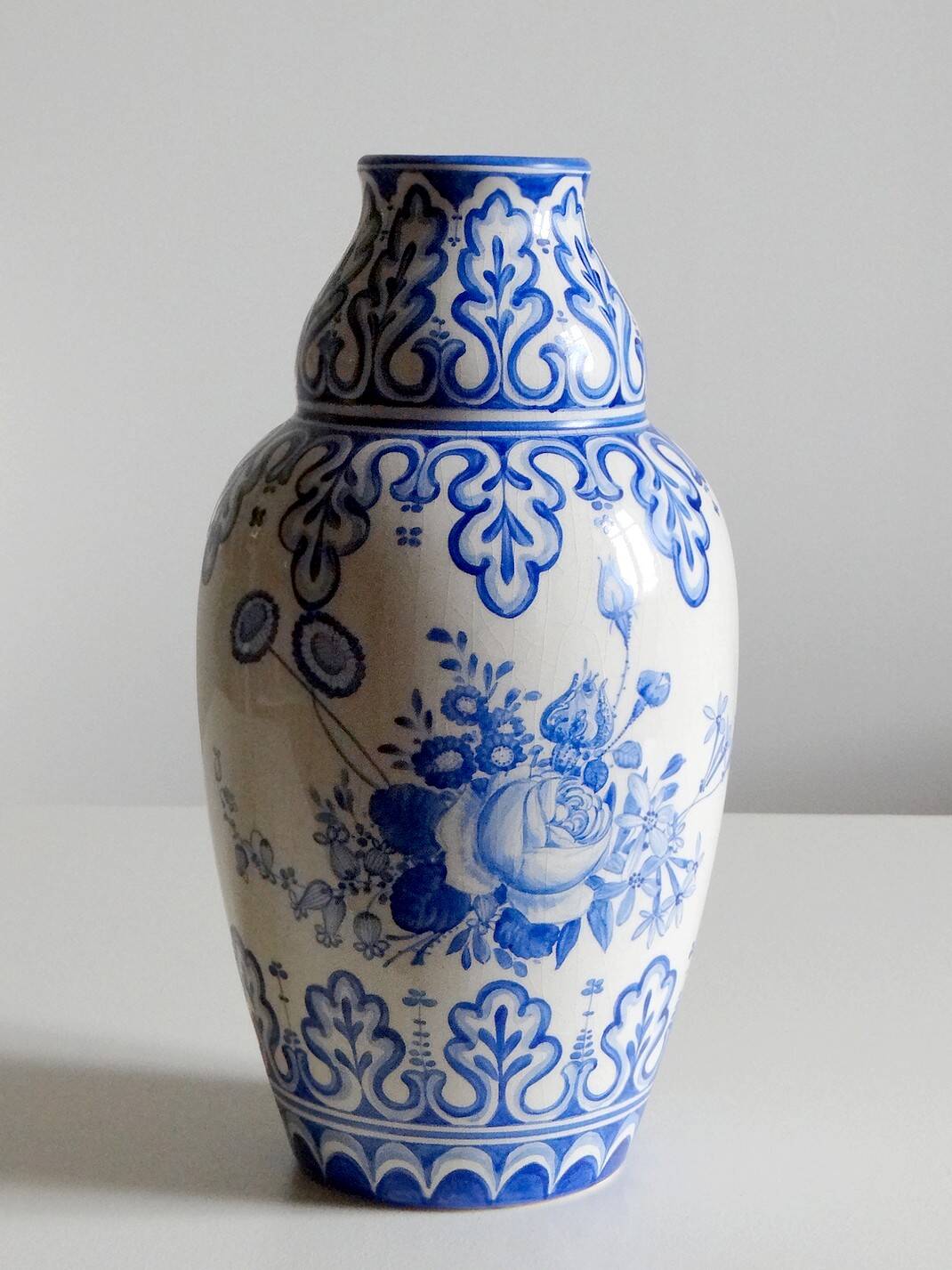Grand vase faïence décoré main Odyv art nouveau