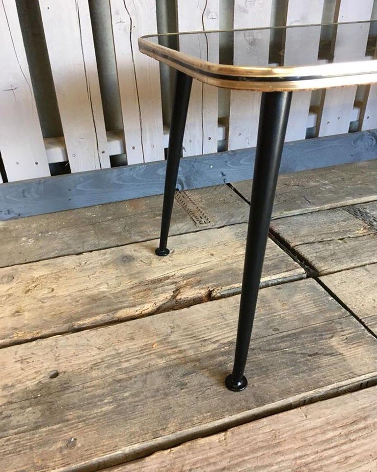 Vintage retro coffee table with black dansette legs