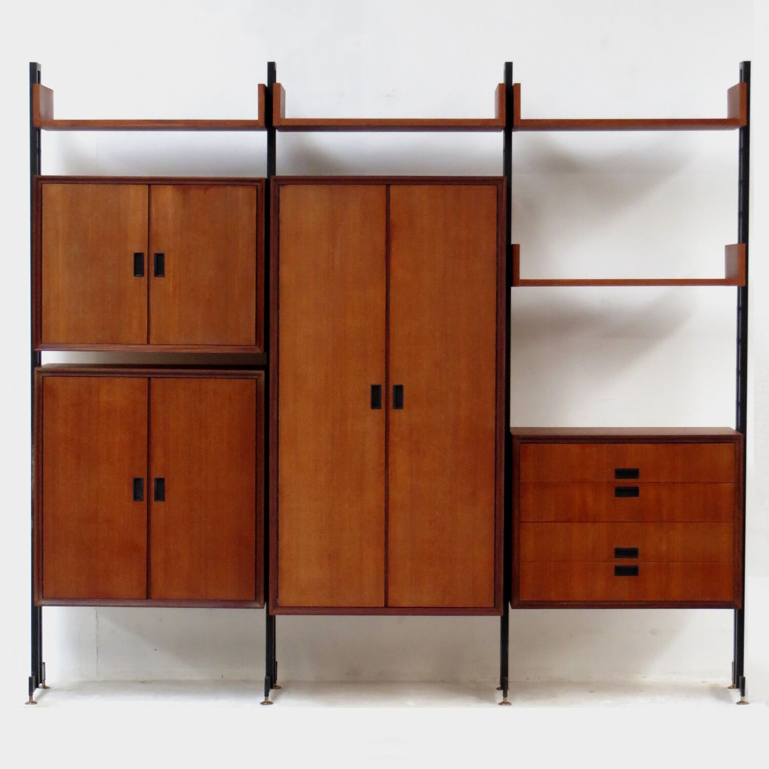 Mid century freestanding roomdivider wall unit system in teak, 1960s