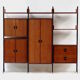 Mid century freestanding roomdivider wall unit system in teak, 1960s