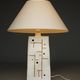 Lampe de table en céramique de style mid-century avec design abstrait, années 1970.