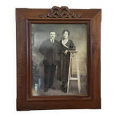 Art Deco carved wooden photo frame