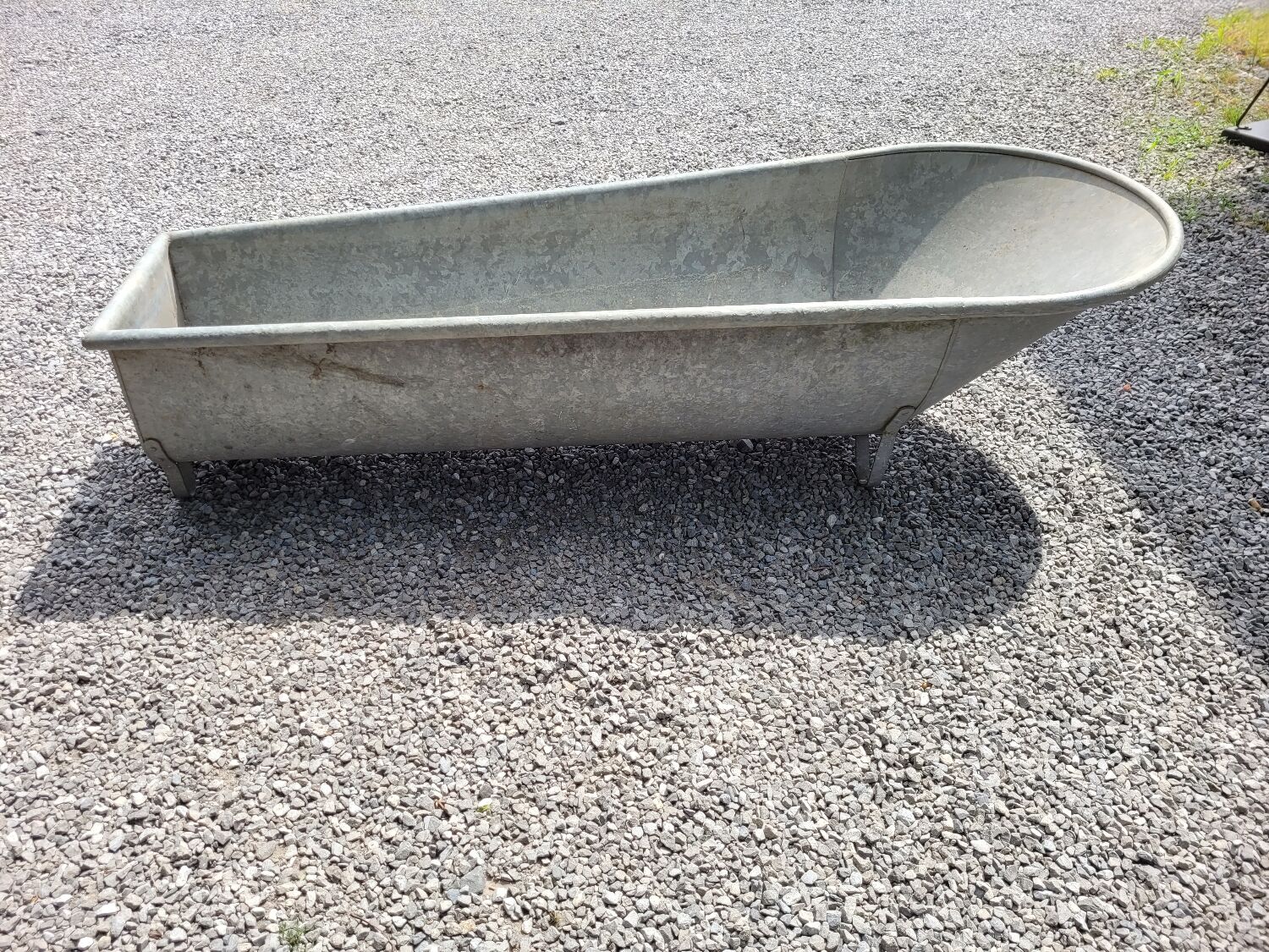Old zinc bathtub