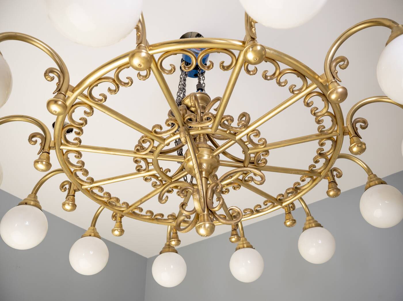 Decorative brass chandelier, 1980s