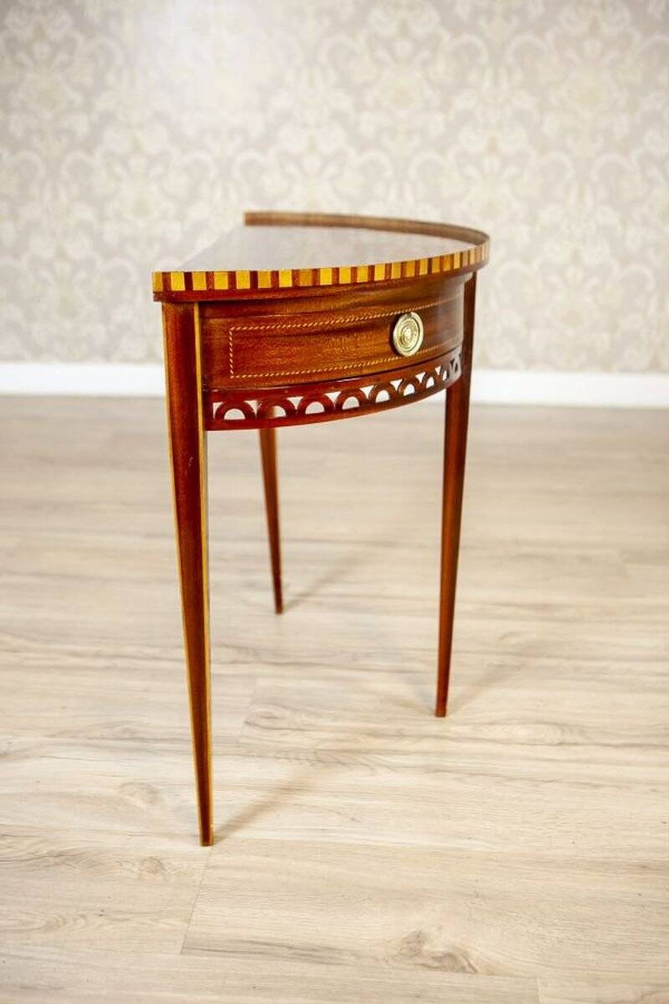 Semi-Circular Mahogany Wall Table, Early 20th Century