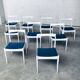 Belgian White Dining Chair, 1970s, Set of 9