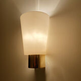 Pair Vintage Wall Lamp Limburg, Golden Brass Glass, 70s