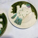 6 old Salins asparagus plates