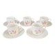 Set of five coffee cups and saucers, Limoges, Goumot Labesse