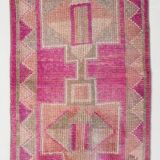 3x10 Persian Pink & Beige Oriental Vintage Runner Rug, 87x302Cm