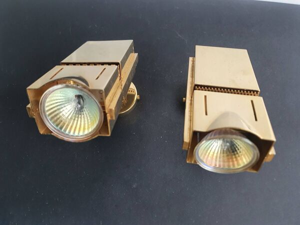 Paire de spots appliques murales loft space age années 70