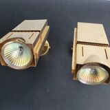 Paire de spots appliques murales loft space age années 70