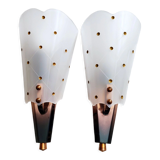 Paire d'appliques vintage (50's - 60's) métal et plastique