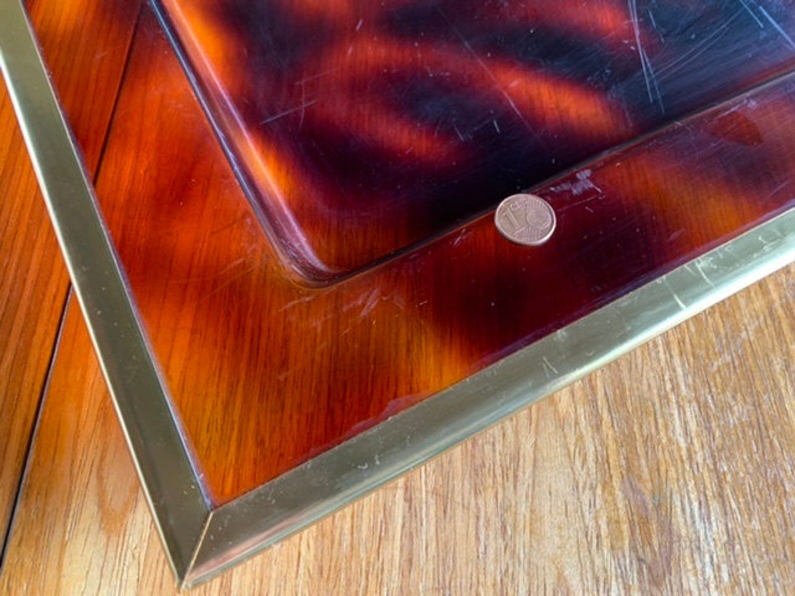 Vintage Service Tray Tortoiseshell Effect Plexiglass Circa 70 S Selency