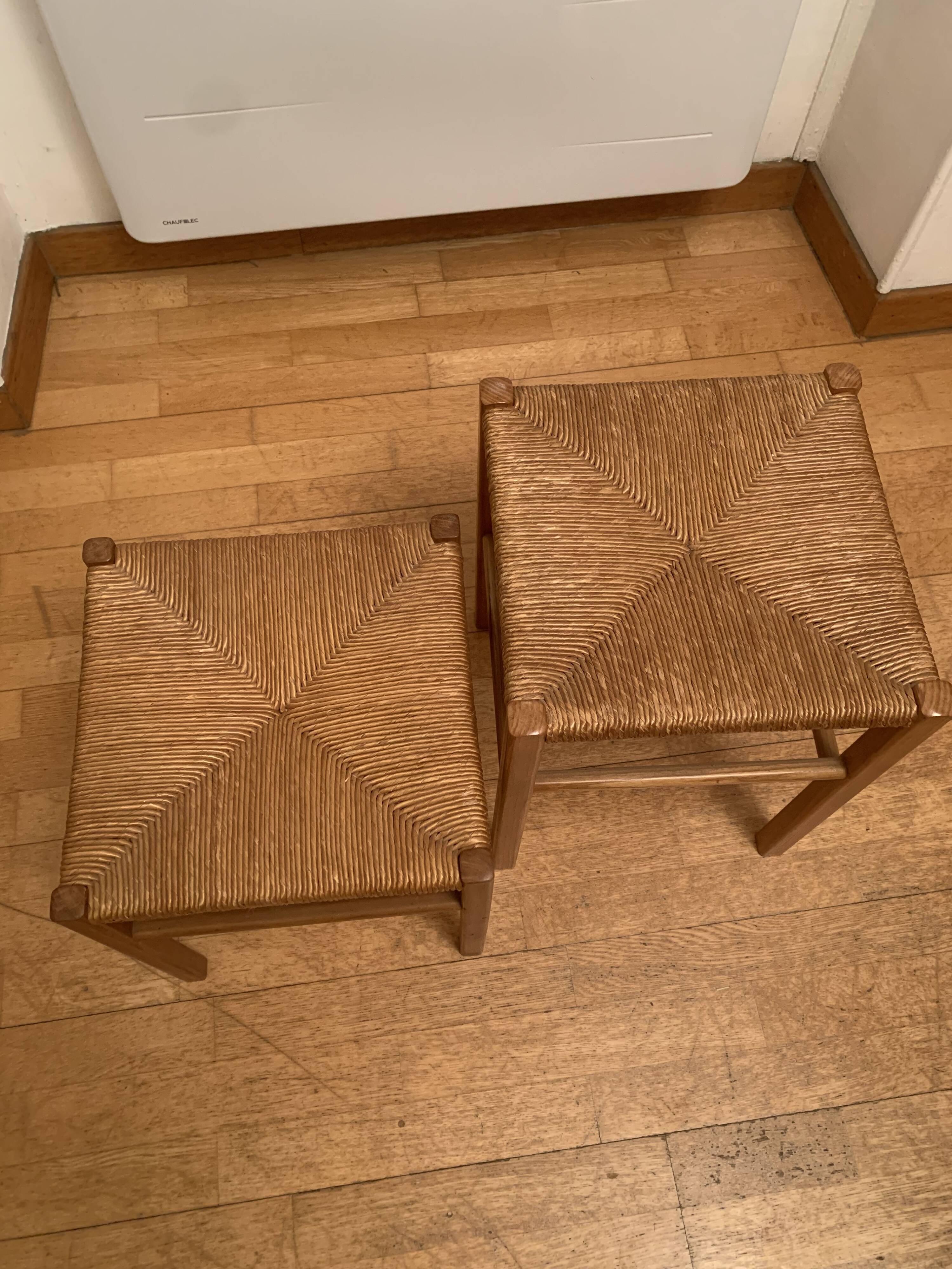 Wood and wicker stools