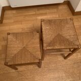 Tabourets bois et osier