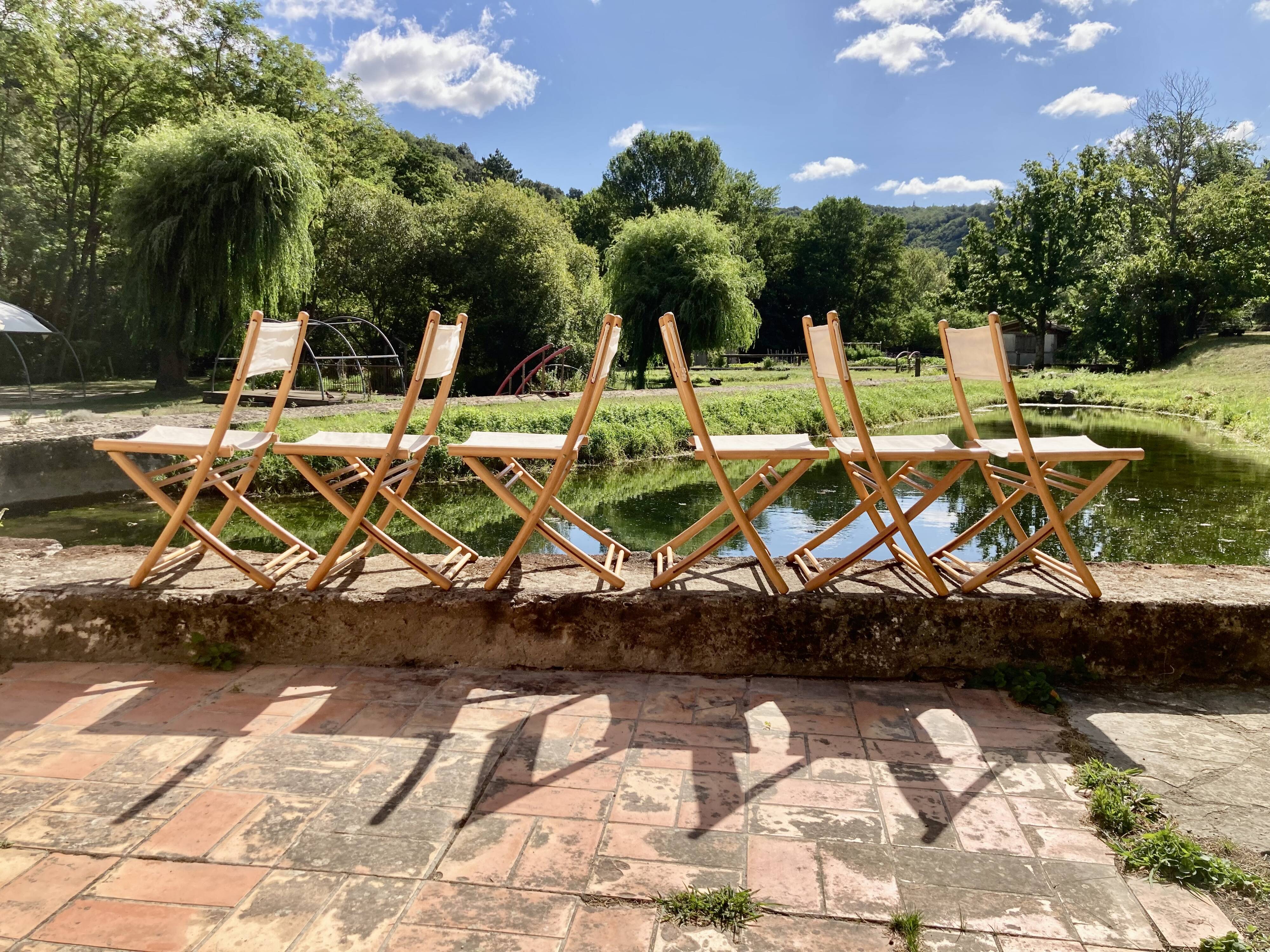 Set of 6 "design 1960" folding chairs.
