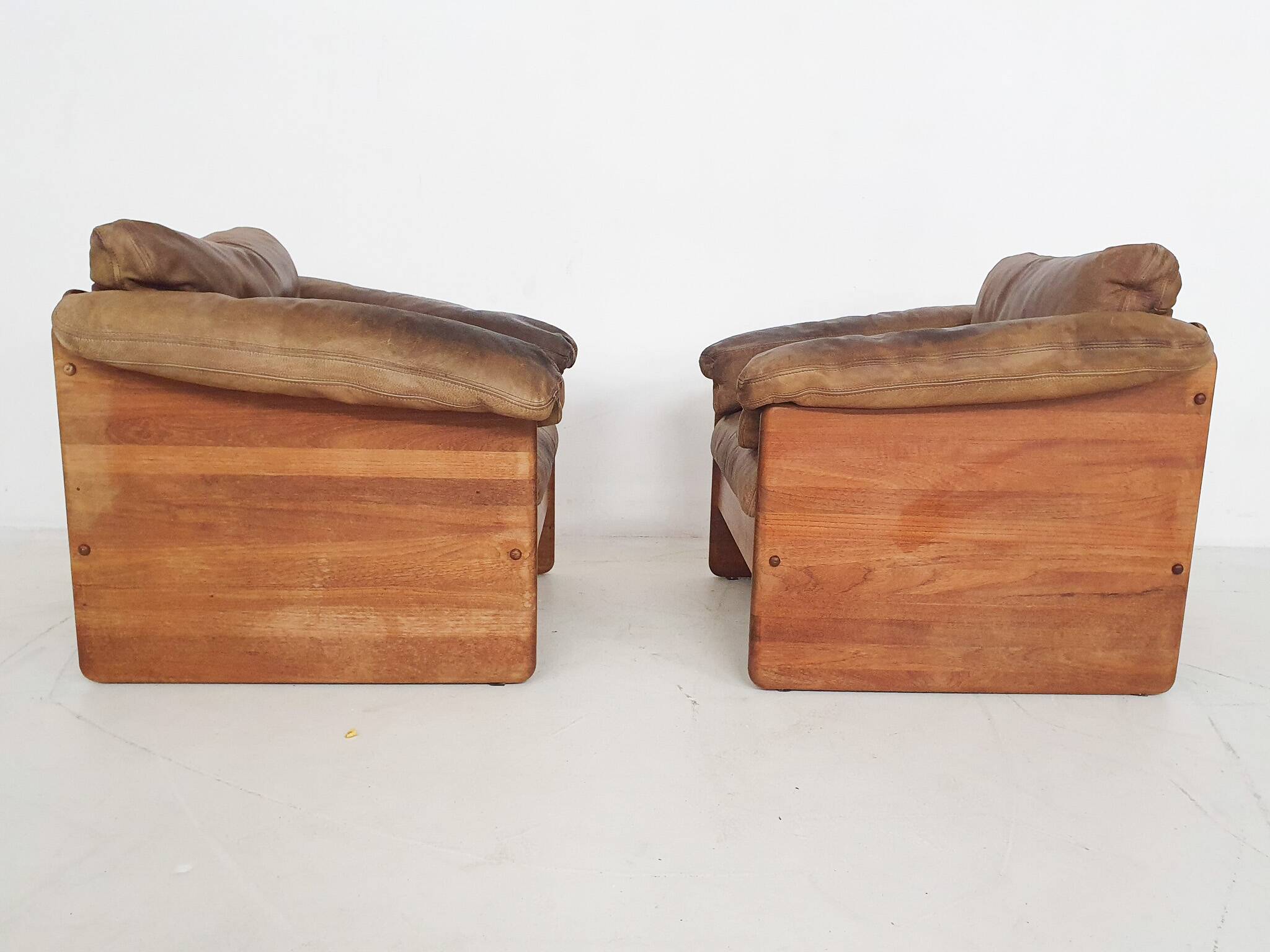 Mikael Laursen for A/S Mikael Laursen lounge chairs and ottman, Denmark 1970