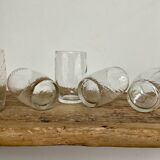 9 small vintage twisted glasses