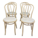 Set of 4 Thonet type bistro chairs light curved wood & Skaï GO IN Germany