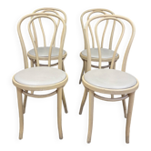 Ensemble de 4 chaises bistrot thype Thonet bois courbé clair & Skaï GO IN Allemagne