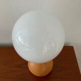 Vintage lamp in wood and opaline